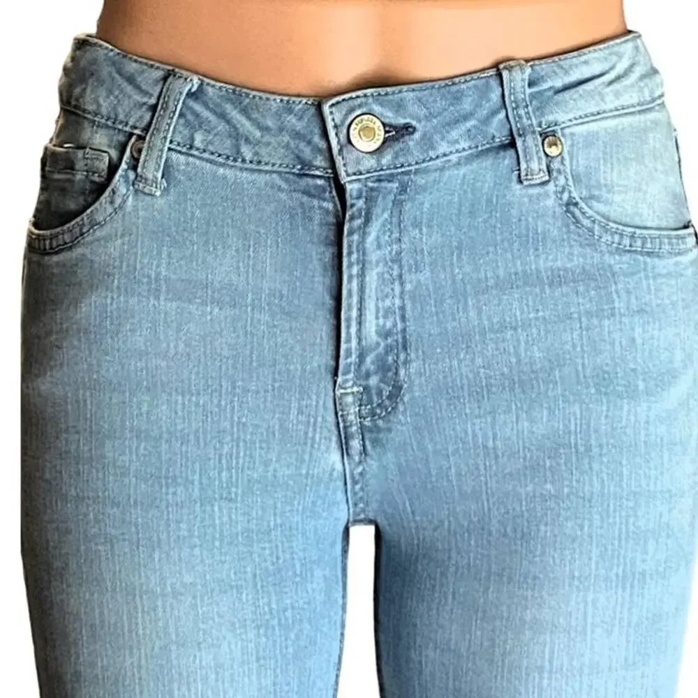 7 FOR ALL MANKIND Adjust Waist Light Blue Denim Skinny Slimmy Jeans ~ Girls 14